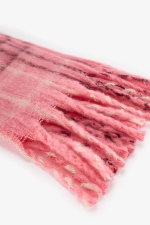 Pembe Clara Çizgili Atkı