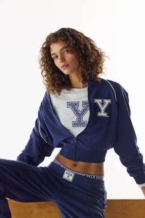 lacivert yale şerit detaylı sweatshirt