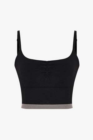 Siyah Çizgili Dikişsiz Seamless Spor Sütyeni