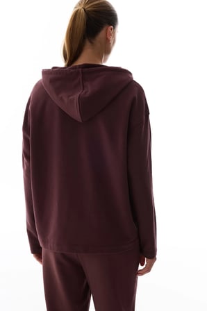 Kahverengi Oversize Kapüşonlu Sweatshirt