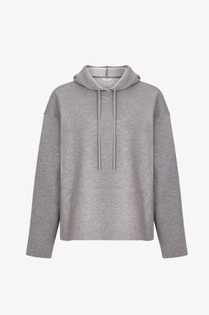 Gri Oversize Kapüşonlu Sweatshirt
