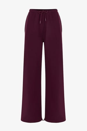Bordo Adjustable Şardonlu Eşofman Altı