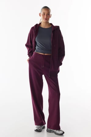 Bordo Adjustable Şardonlu Eşofman Altı