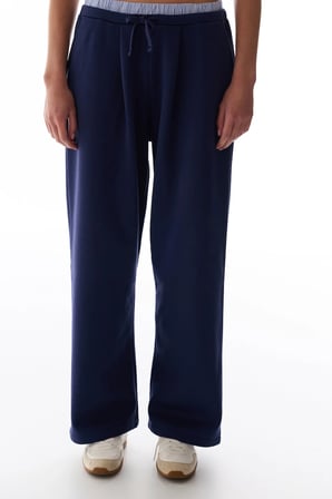 Lacivert Katmanlı Geniş Paça Pantolon
