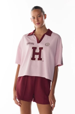 Pembe Harvard Baskılı Polo Yaka Forma