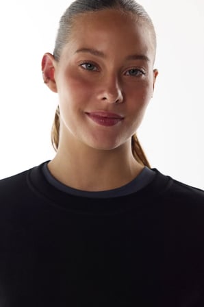 siyah oversize bisiklet yaka sweatshirt