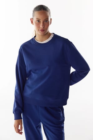 lacivert oversize active uzun kollu sweatshirt