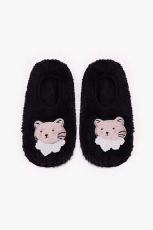 Siyah Midnight Mood Kedi Desenli Çetik