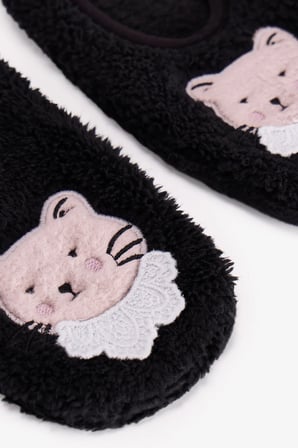 Siyah Midnight Mood Kedi Desenli Çetik