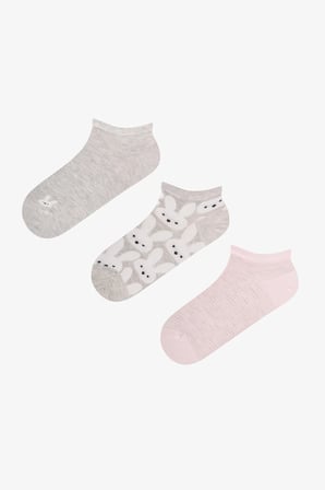 Gül Beyaz Sweet Rabbit 3 Çift Patik Çorap