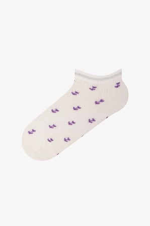Bordo Duman Mini Pattern Çıtır Çiçek Desenli 5 Çift Patik Çorap