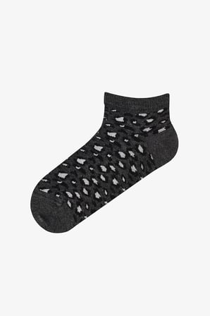 Siyah Gri Leopar Everyday 5 Çift Patik Çorap