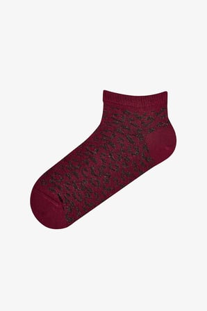 Bordo Kahverengi Leopar Everyday 5 Çift Patik Çorap