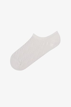 Siyah Beyaz Diamond Jakarlı Pamuklu 3 Çift Sneaker Çorap