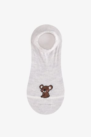Kahve Little Bear 3 Çift Sneaker Çorap