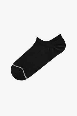Siyah Basic Mesh Pamuklu Simli 3 Çift Sneaker Çorap