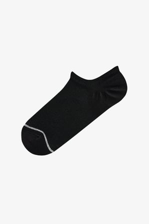 Siyah Basic Mesh Pamuklu Simli 3 Çift Sneaker Çorap