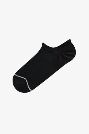 Siyah Basic Mesh Pamuklu Simli 3 Çift Sneaker Çorap