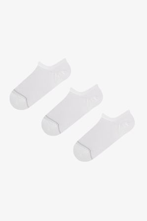 Beyaz Basic Mesh Pamuklu Simli 3 Çift Sneaker Çorap