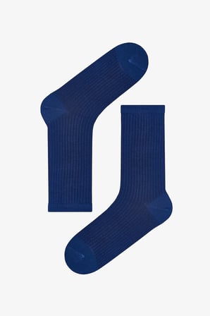 Parlak Cool Lines Çizgili Pamuklu Simli 5 Çift Soket Çorap