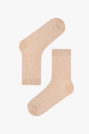 Kahve Elegance Texture Pamuklu Jakarlı 3 Çift Soket Çorap