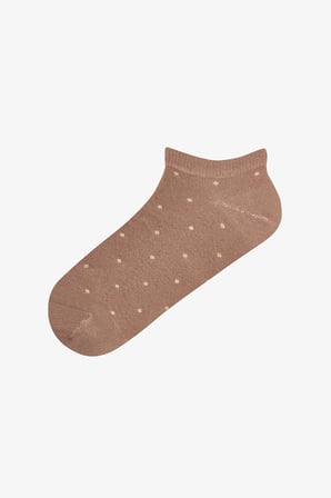 Kahve Siyah Simple Puantiye Desenli Pamuklu 5 Çift Patik Çorap