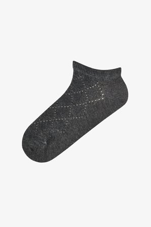 Bordo Siyah Diamond Jakarlı Pamuklu 3 Çift Patik Çorap