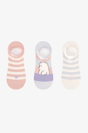 Sweet Polar Bear Pamuklu 3 Çift Sneaker Çorap