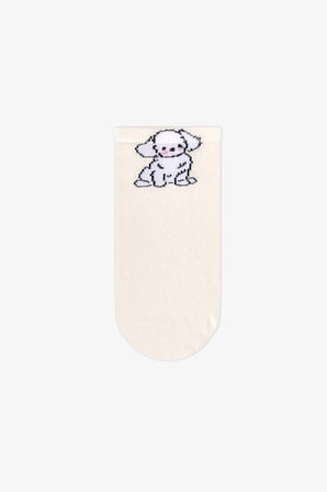 Gri Gül Little Puppy Pamuklu 3 Çift Patik Çorap