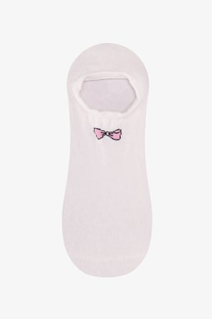 Beyaz Gri Pembe Tiny Bear 3 Çift Sneaker Çorap
