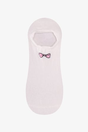 Beyaz Gri Pembe Tiny Bear 3 Çift Sneaker Çorap