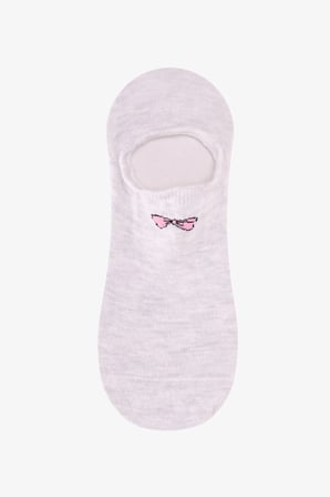 Beyaz Gri Pembe Tiny Bear 3 Çift Sneaker Çorap