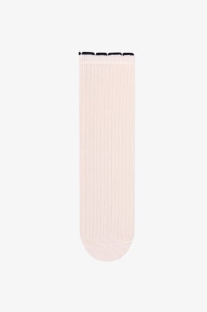 Kız Çocuk Marsmelov Preppy Sweetie Fiyonk Desenli Pamuklu Pantolon Çorap