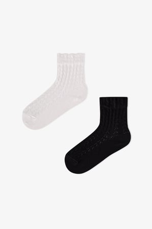 Kız Çocuk Angel Lace Pamuklu 2 Çift Soket Çorap