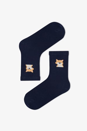 Erkek Çocuk Mavi The Paw Club Pamuklu 4 Çift Soket Çorap