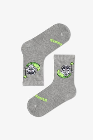 Erkek Çocuk Space Friends Pamuklu 4 Çift Soket Çorap