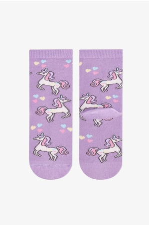 Kız Çocuk Pembe Unicorn Pamuklu 4 Çift Soket Çorap