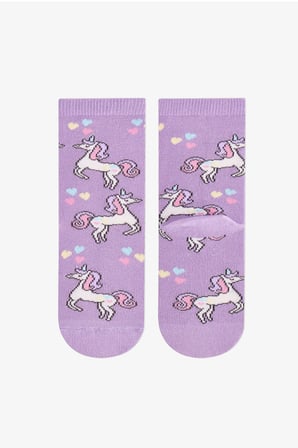 Kız Çocuk Pembe Unicorn Pamuklu 4 Çift Soket Çorap