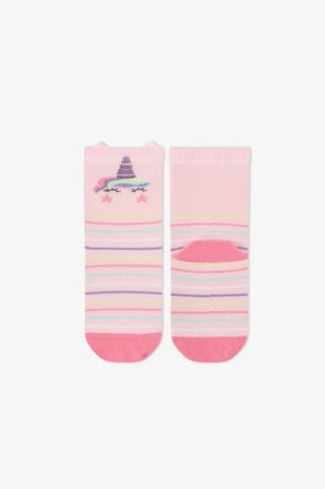 Kız Çocuk Pembe Unicorn Sky Pamuklu 4 Çift Soket Çorap