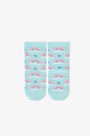 Kız Çocuk Pembe Unicorn Sky Pamuklu 4 Çift Soket Çorap