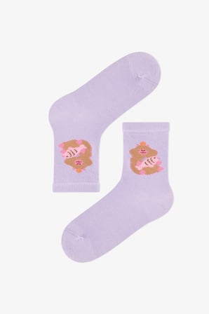 Kız Çocuk Pembe Capyparty Pamuklu 4 Çift Soket Çorap