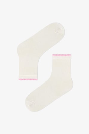 Kız Çocuk Pembe Fluffy Cat Kedi Desenli Pamuklu 4 Çift Soket Çorap