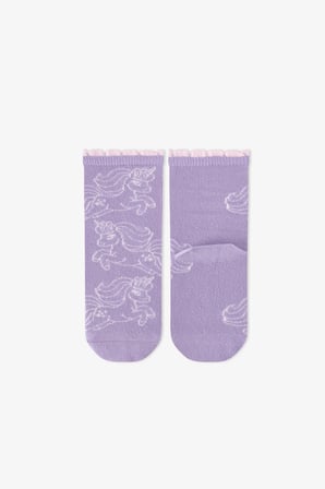 Kız Çocuk Unicorn Fantasy Pamuklu 4 Çift Soket Çorap