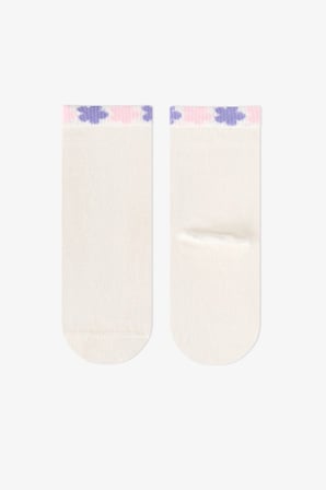 Kız Çocuk Pembe Feel Better Kedi Desenli Pamuklu 3 Çift Soket Çorap