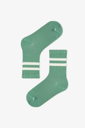 Erkek Çocuk Greeny Çizgili Pamuklu 3 Çift Soket Çorap