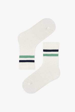 Erkek Çocuk Greeny Çizgili Pamuklu 3 Çift Soket Çorap