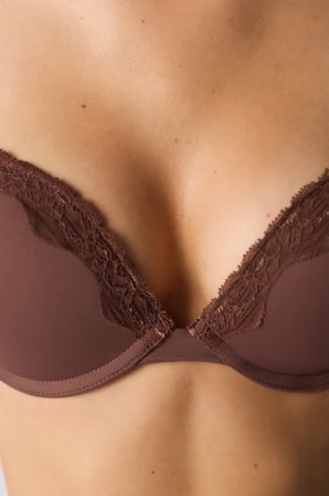 Kahverengi Cream Lol Pedli Push Up Sütyen