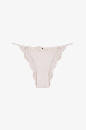 Kırık Beyaz Lacy Slip Külot