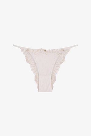 Kırık Beyaz Lacy Slip Külot