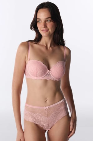 Pembe Angelic Dantel Pedli Push Up Sütyen